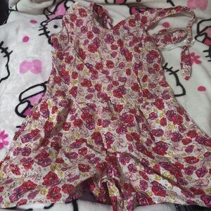 Miley Cyrus & Max Azria Floral Dress with Pink and Yellow Accents